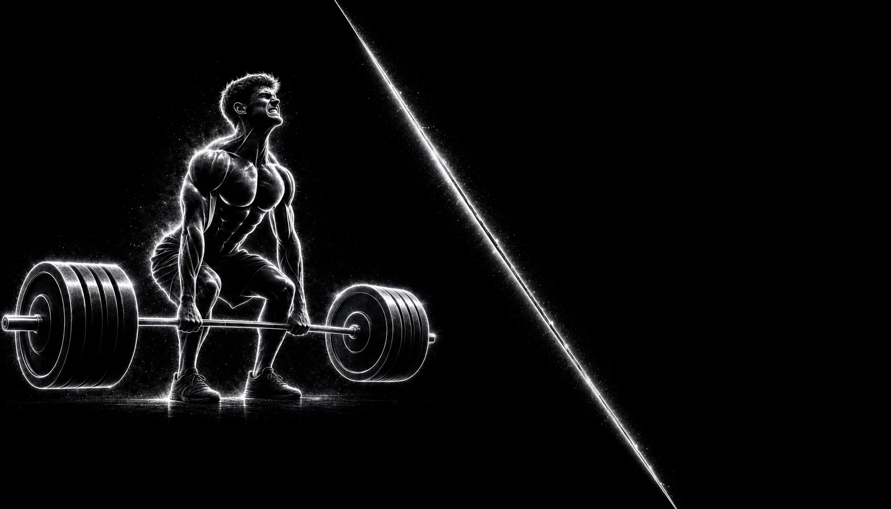 Silver line-art athlete deadlifting